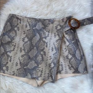 Zara Snake Print Skort with Belt